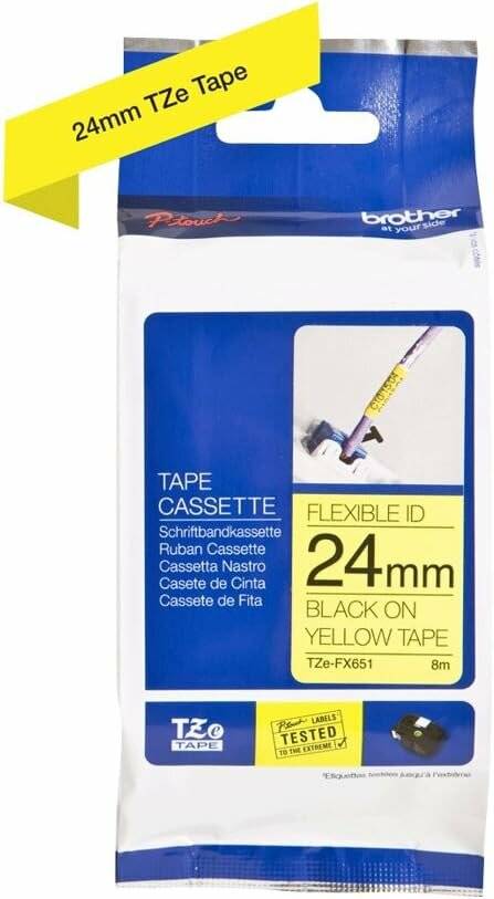 Brother P-touch TZE-FX651 yellow/black (8m x 24mm)