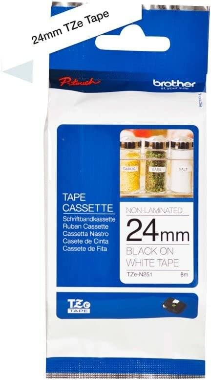 Brother P-touch TZEN251 white/black (8m x 24mm)