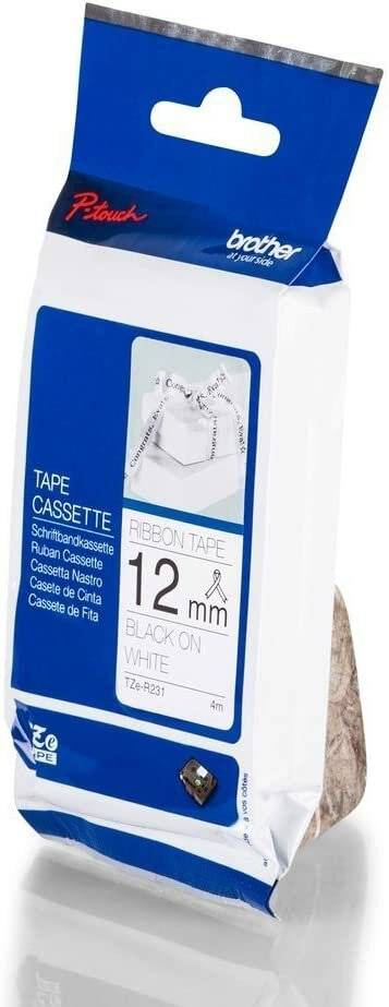 Brother P-touch TZER231 textil white/black (4m x 12mm)