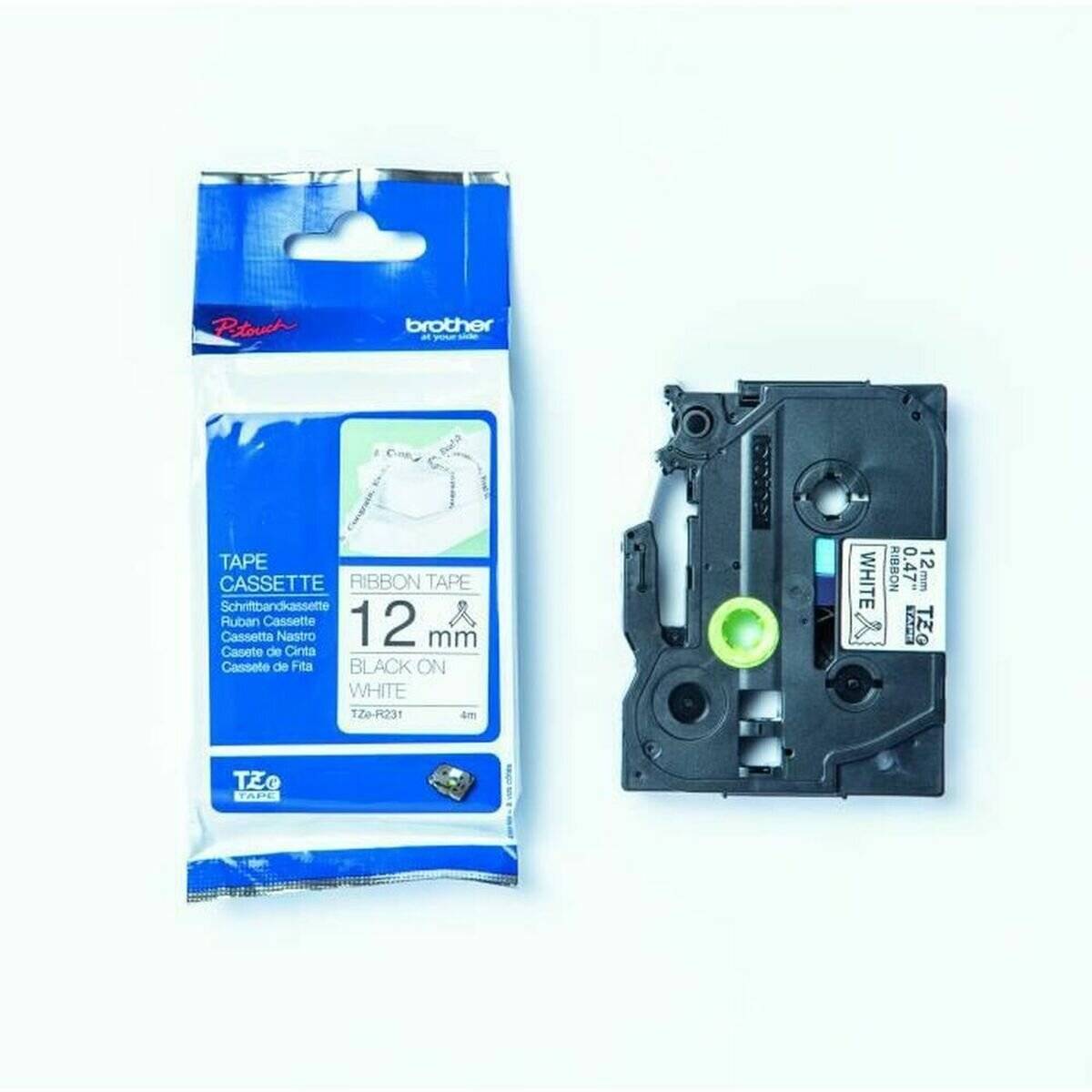 Brother P-touch TZER231 textil white/black (4m x 12mm)