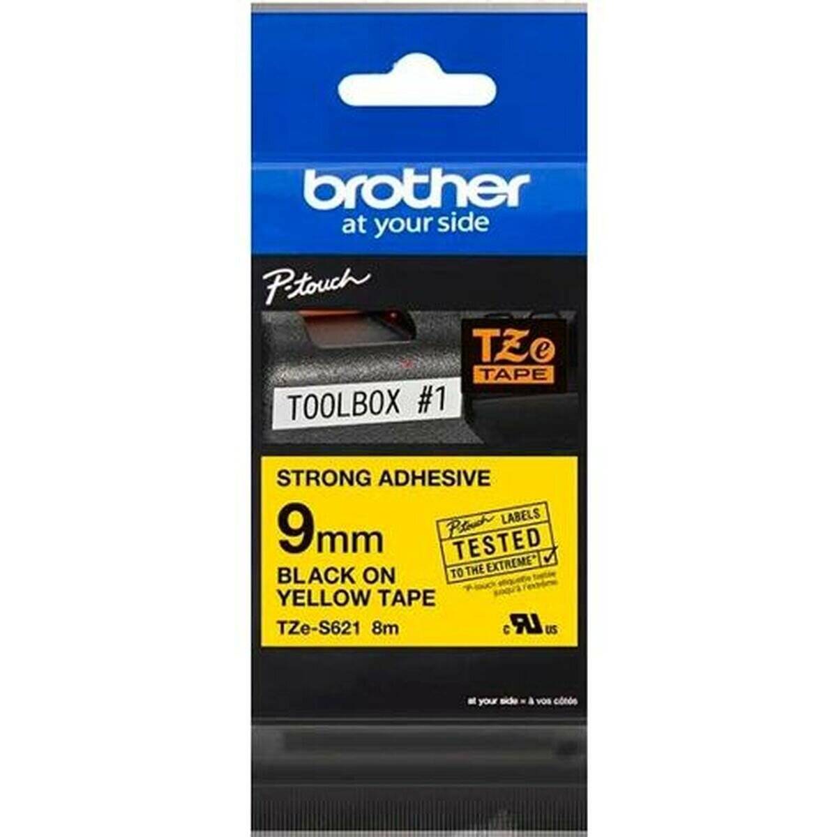 Brother P-touch TZE-S621 yellow/black (8m x 9mm)