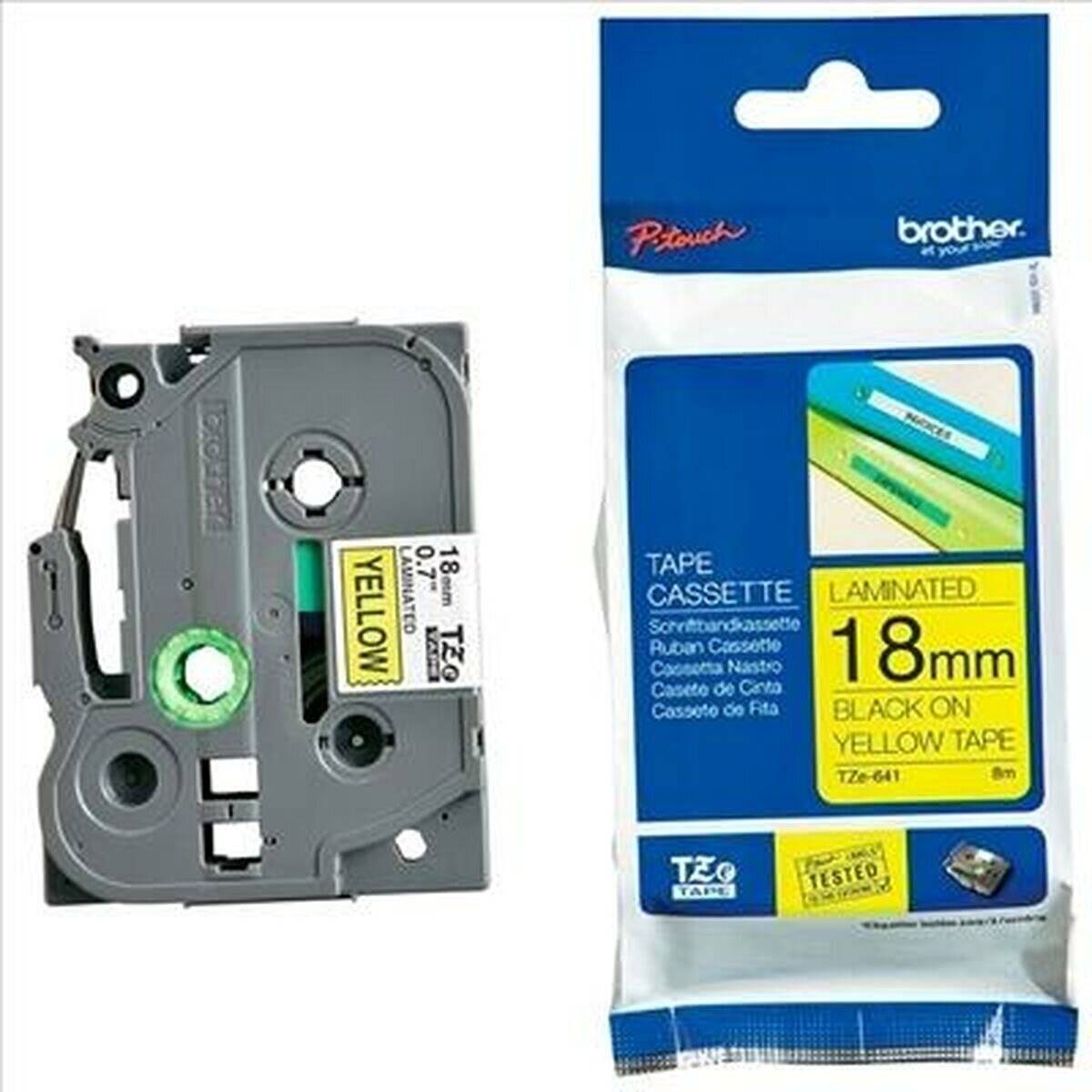 Brother P-touch TZE-S641 yellow/black (8m x 18mm)