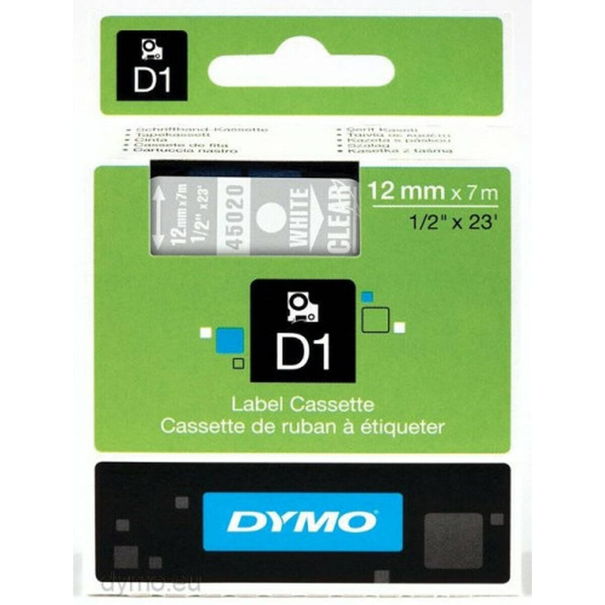 Dymo Dymo Schriftband Clear White 45020 (S0720600)
