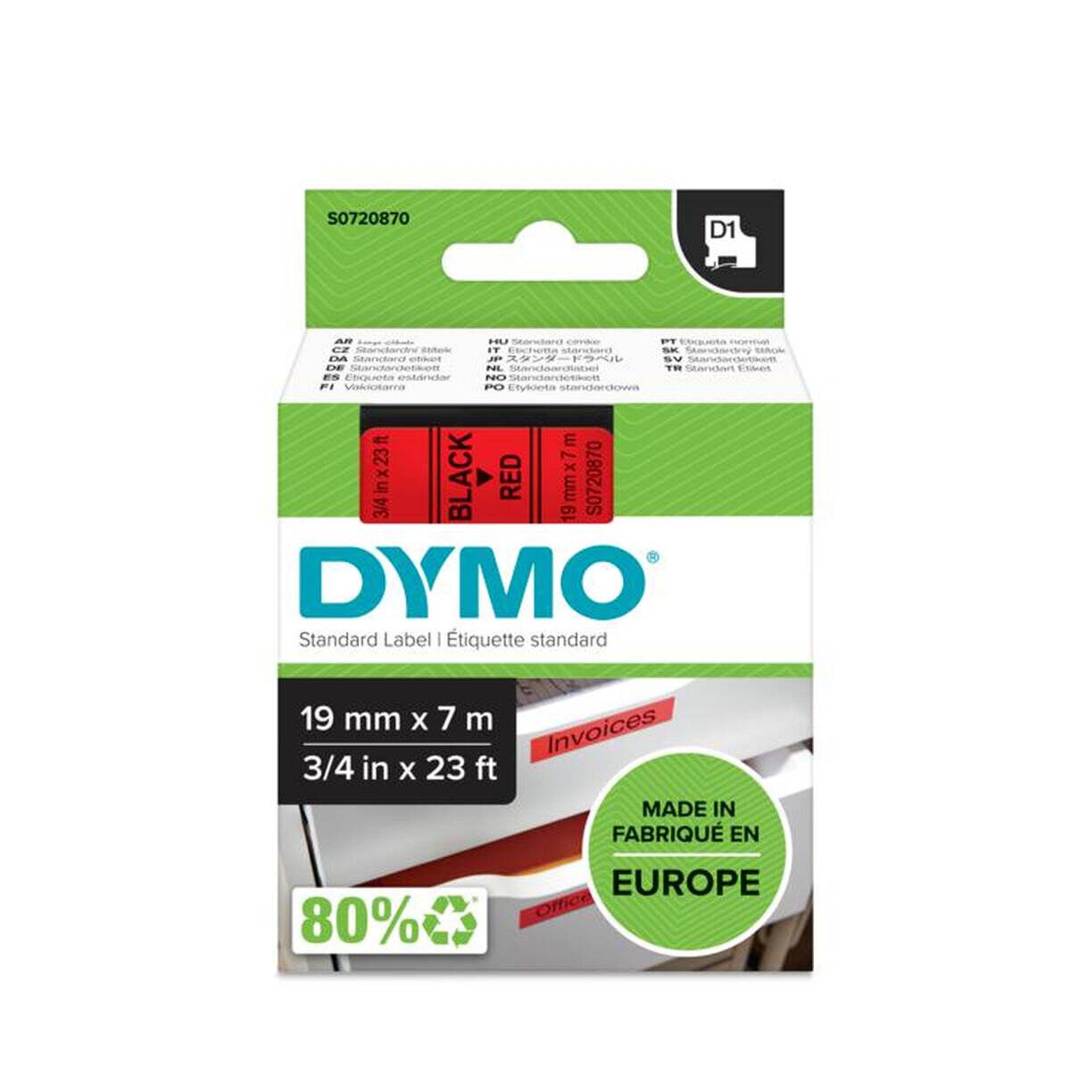Dymo Schriftband 45807 Red Black (S0720870)