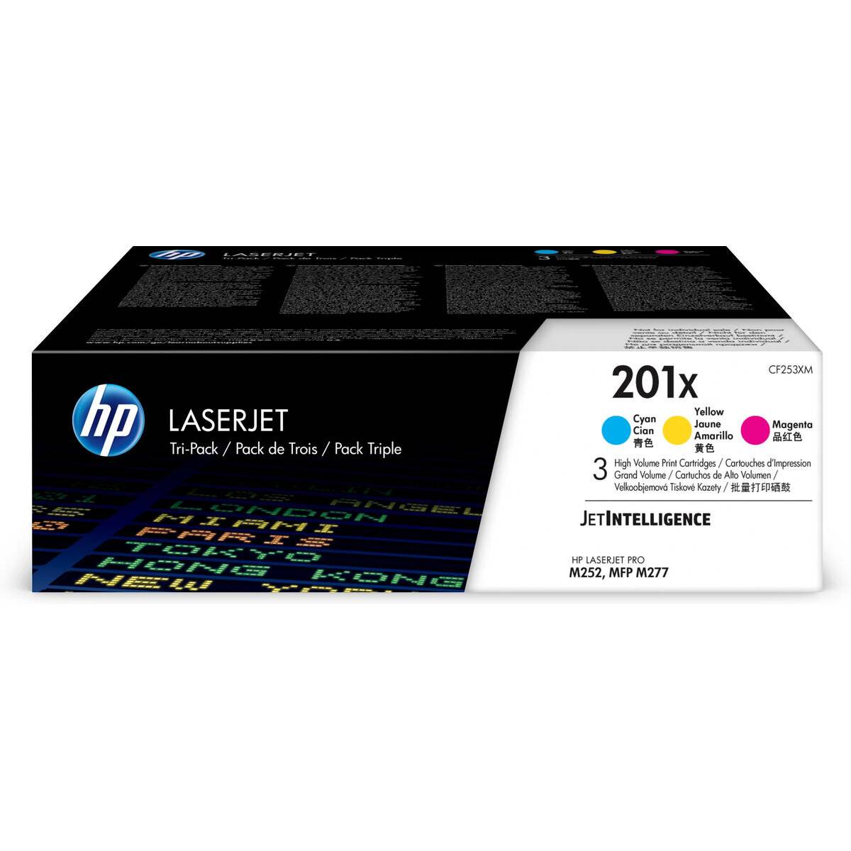 HP Toner 201X (CF253XM), Multipack, cyan, magenta, gelb