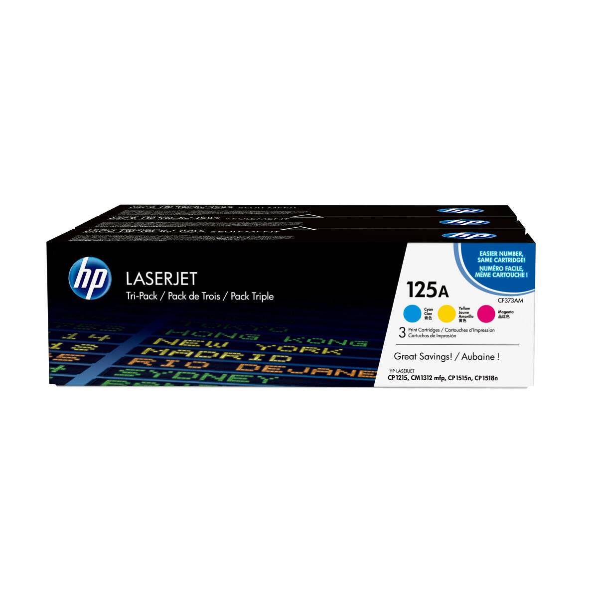 HP Toner 125A (CF373AM), Multipack, cyan, magenta, gelb