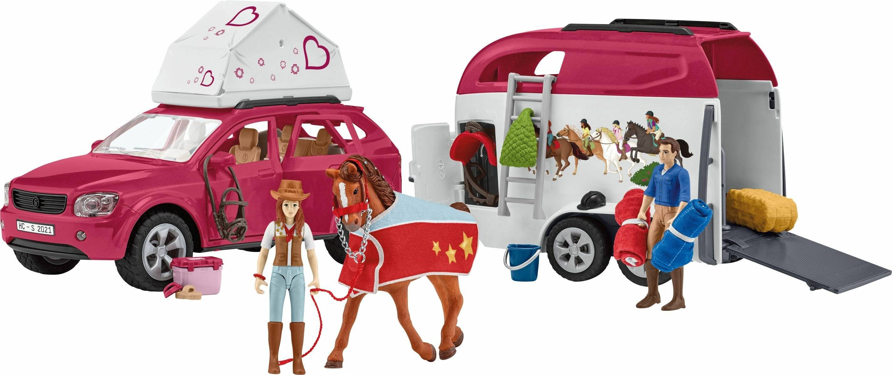 Schleich Abenteuer mit Auto und Pferdeanhänger (42535)