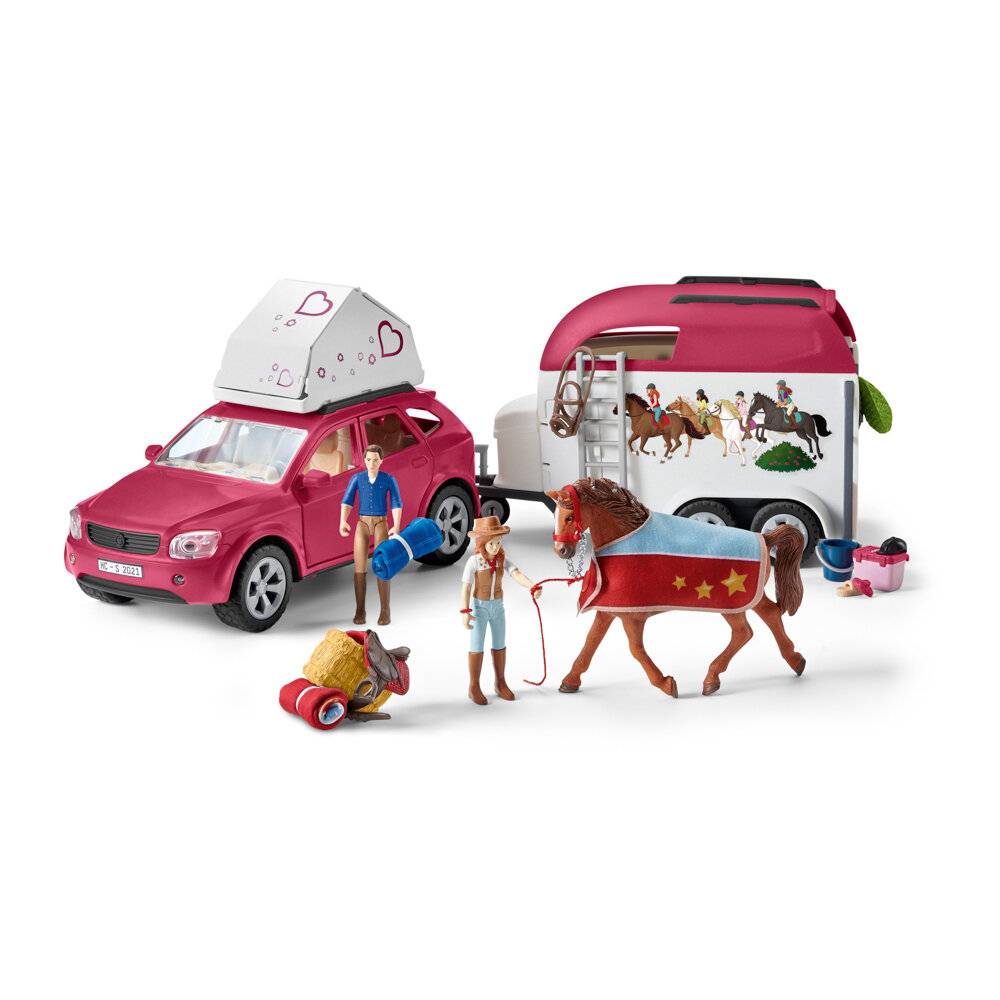 Schleich Abenteuer mit Auto und Pferdeanhänger (42535)