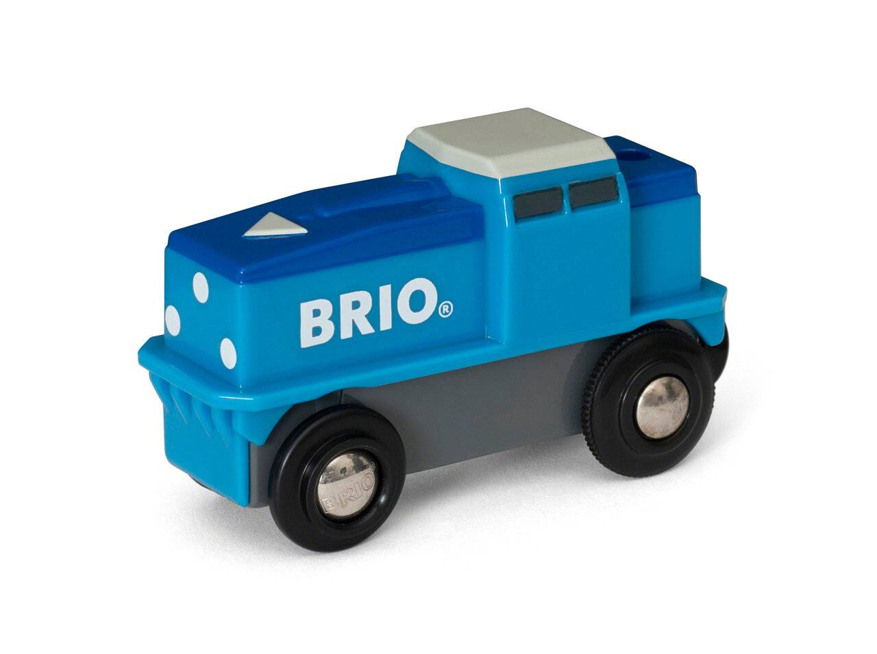 BRIO Blaue Frachtlok mit Batterie, Spielfahrzeug (blau/weiÃ  )