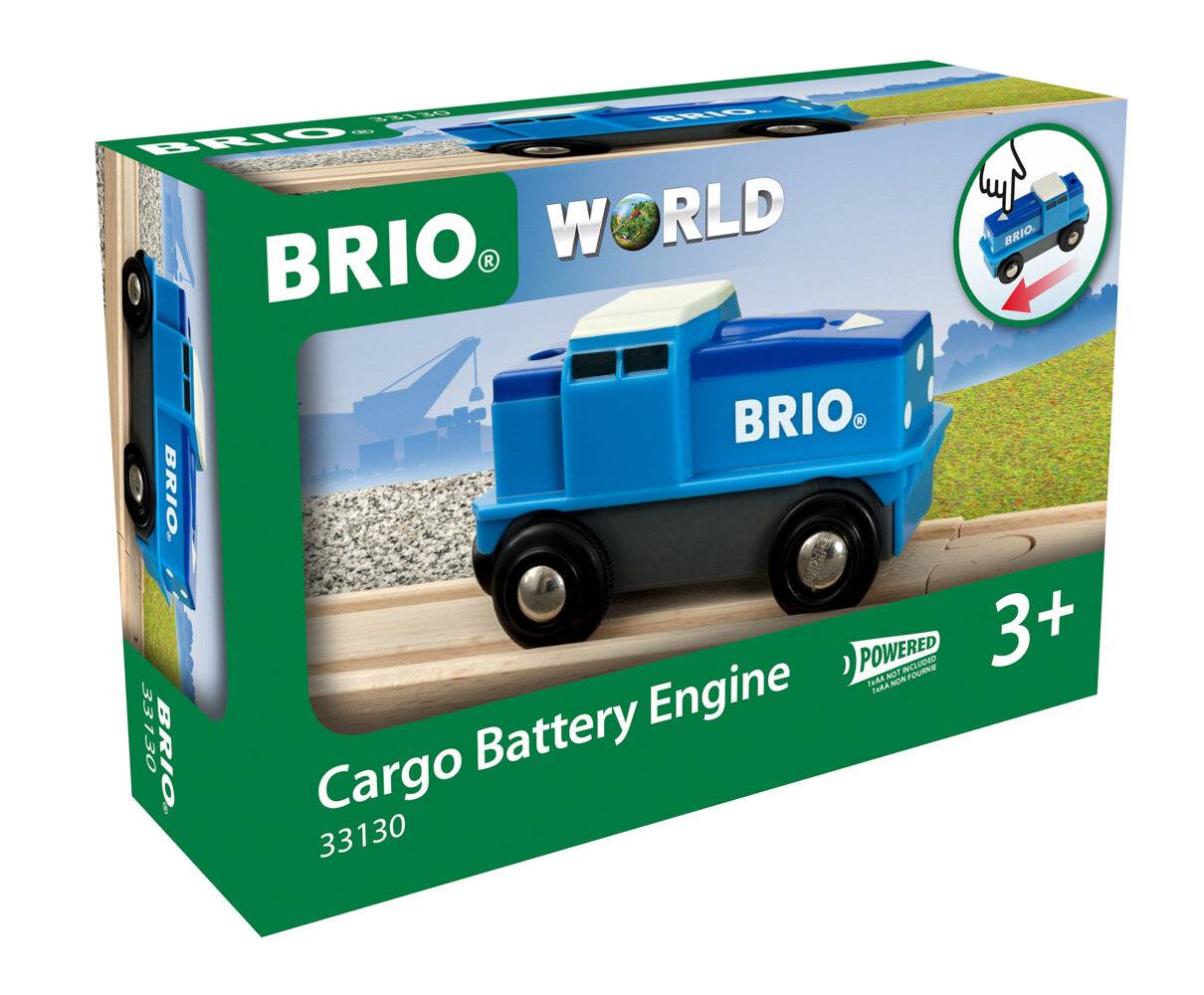 BRIO Blaue Frachtlok mit Batterie, Spielfahrzeug (blau/weiÃ  )