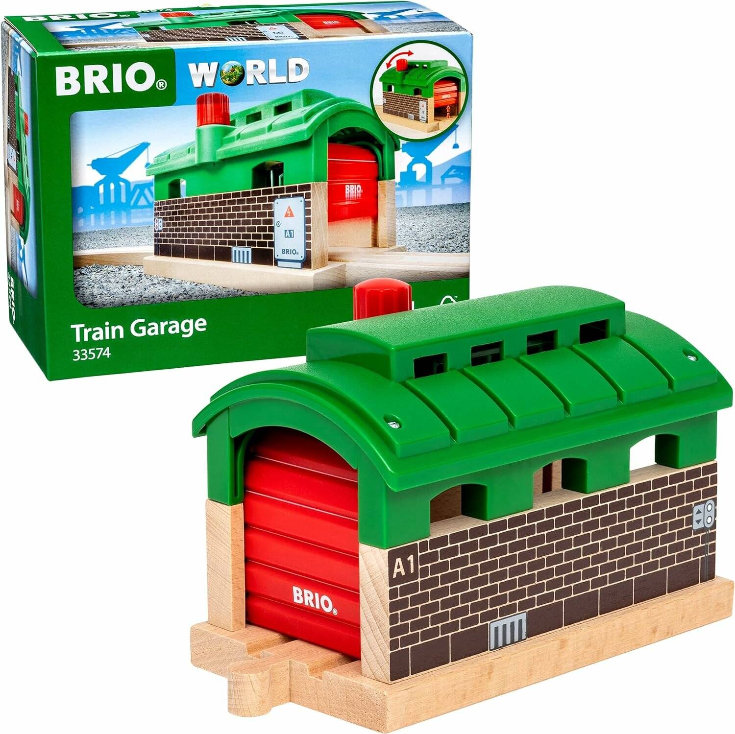 BRIO World Lokschuppen mit Rolltor, Bahn