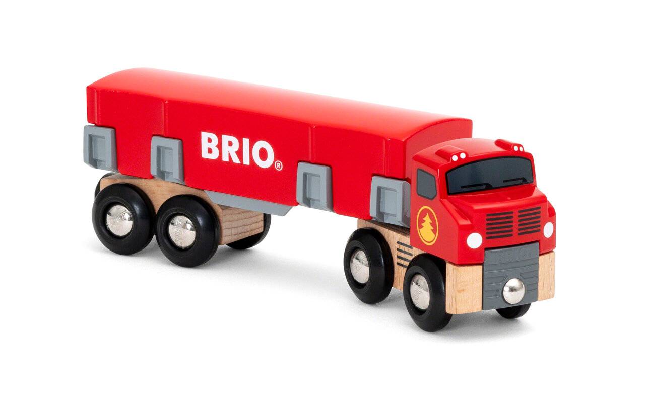 BRIO Holztransporter mit Magnetladung, Spielfahrzeug (rot)