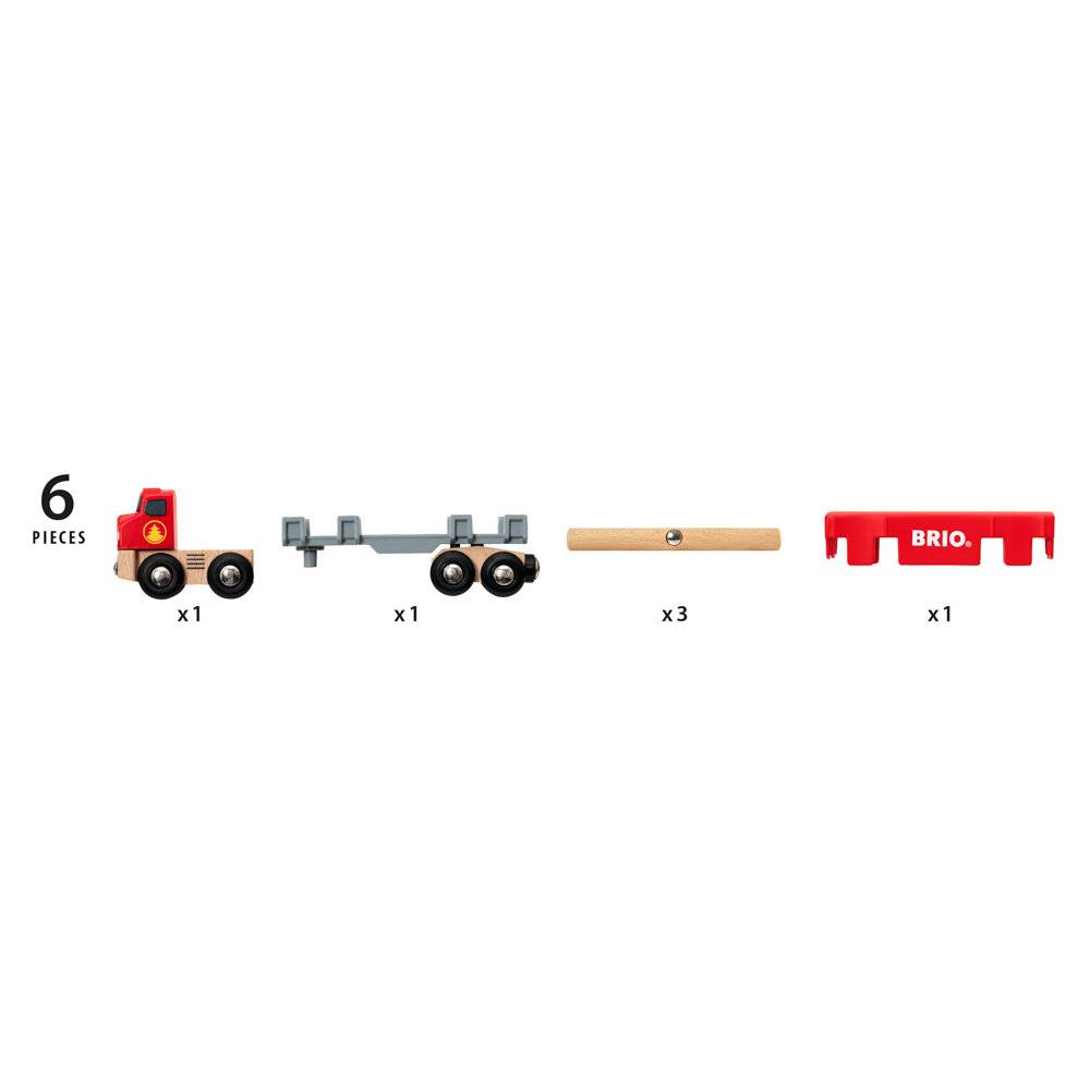 BRIO Holztransporter mit Magnetladung, Spielfahrzeug (rot)