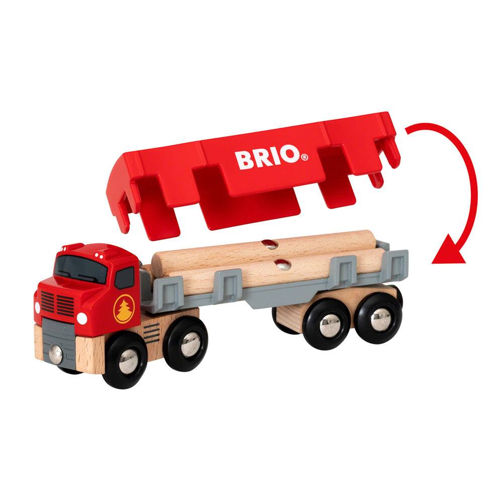 BRIO Holztransporter mit Magnetladung, Spielfahrzeug (rot)