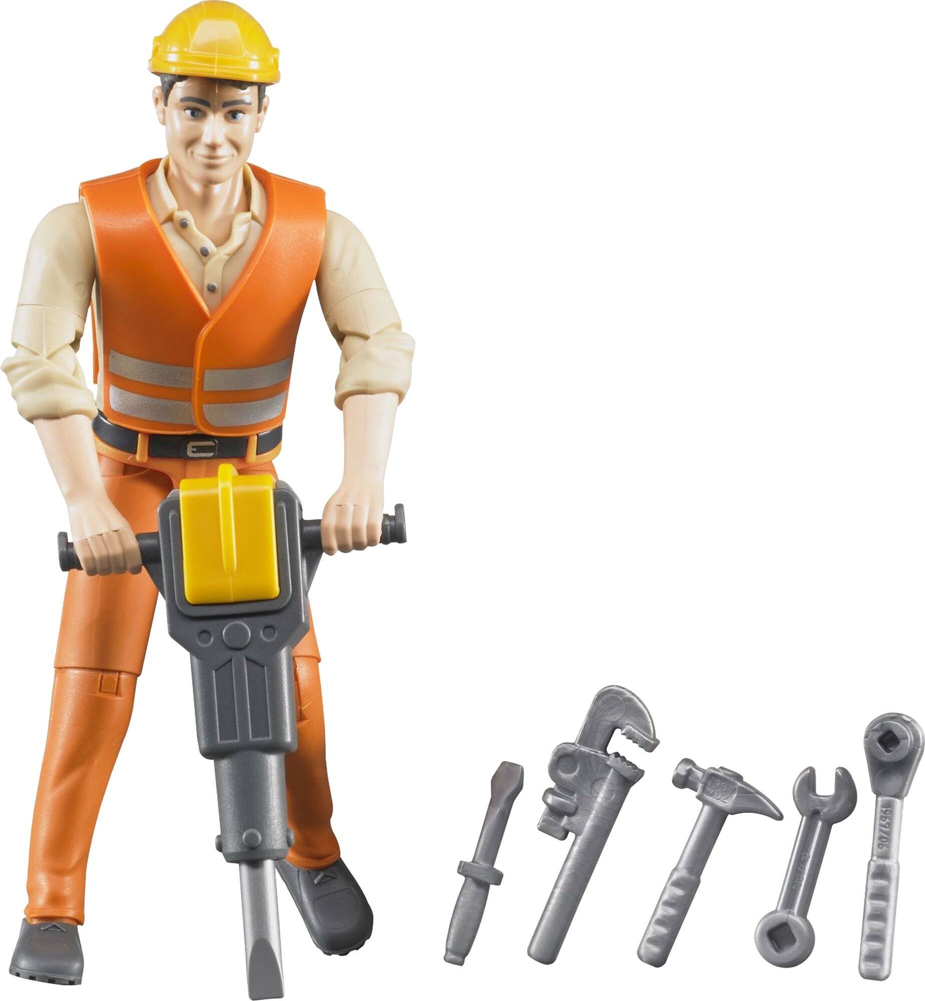 bruder Bauarbeiter mit ZubehÃ ¶ r, Spielfigur