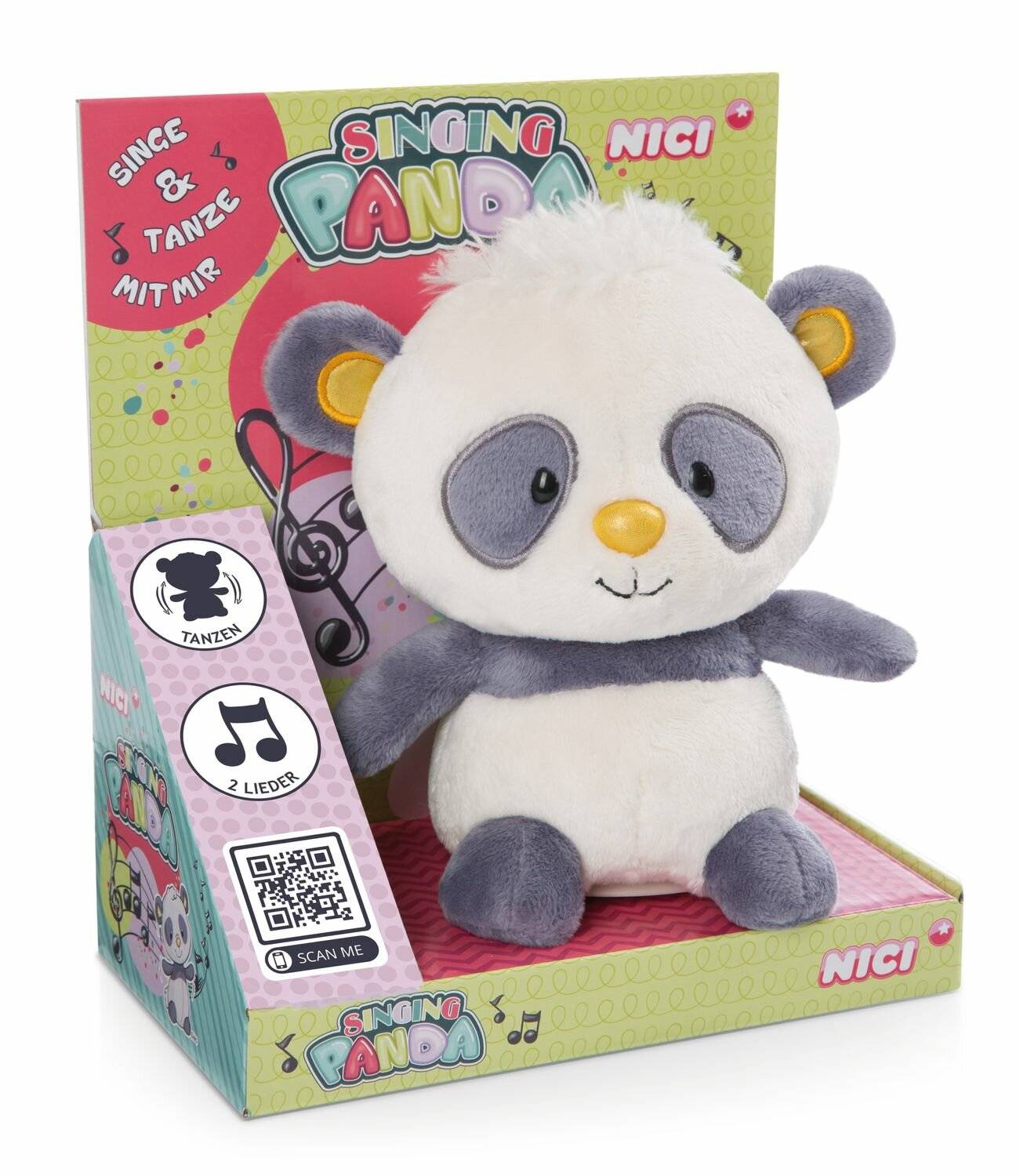 Nici 48417 - Singing Panda Plüschfigur 20 cm mit Sing- & Tanzfunktion