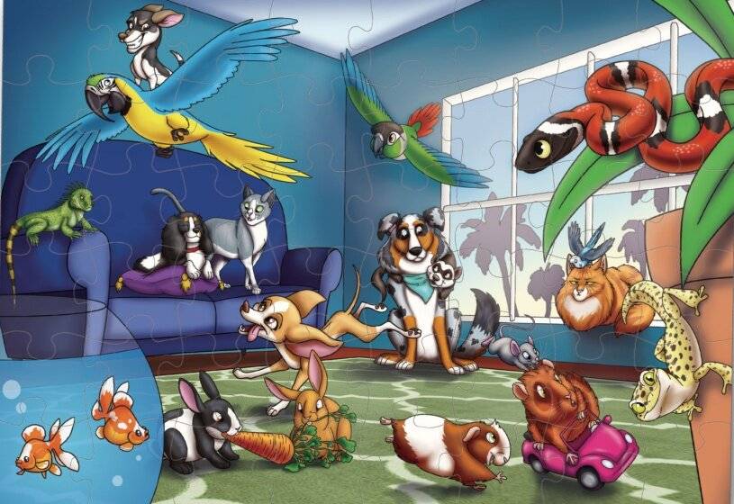 jigsaw Pet Party junior Karton 48 Stück