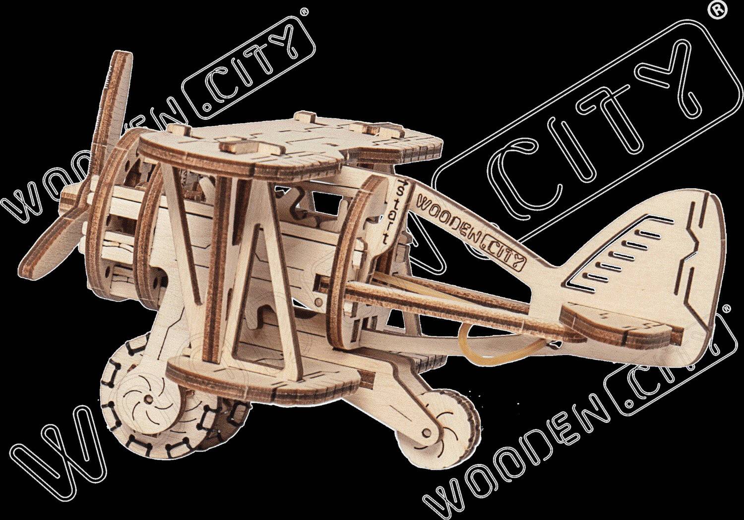 modellflugzeug Bausatz Holz natur 63 Teile