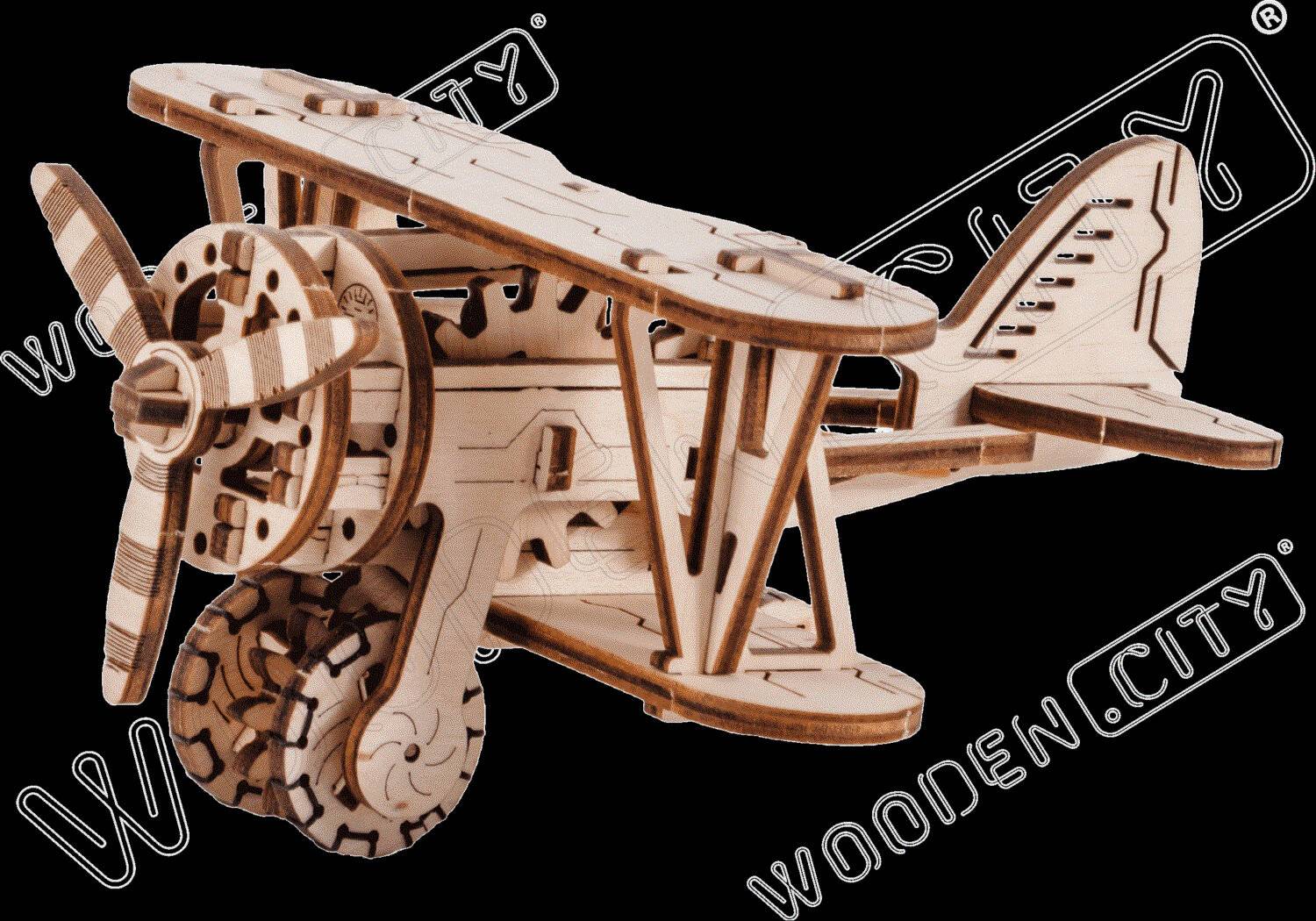 modellflugzeug Bausatz Holz natur 63 Teile