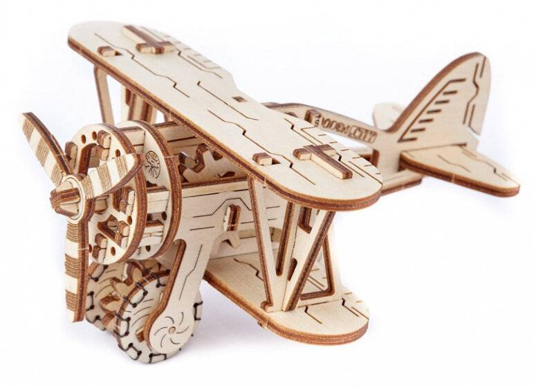 modellflugzeug Bausatz Holz natur 63 Teile