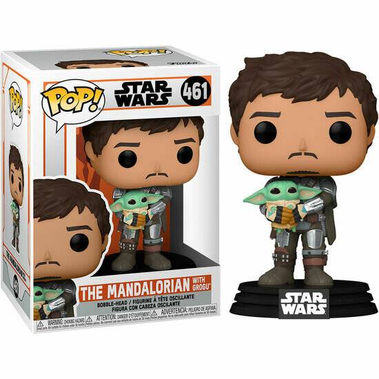 POP-Figur Star Wars Mandalorian Mando Holding Kind