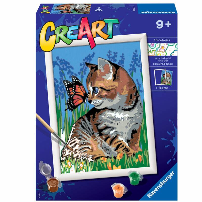 CreArt Kätzchen und Schmetterling Malset