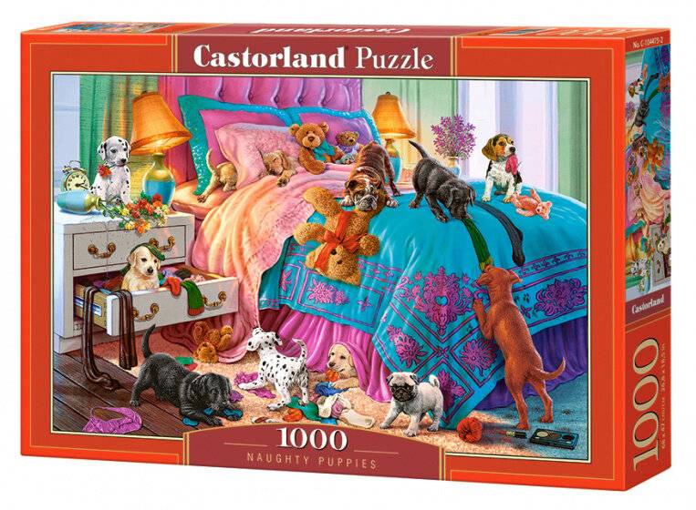 puzzle Naughty Puppies 68 x 47 cm 1000 Teile