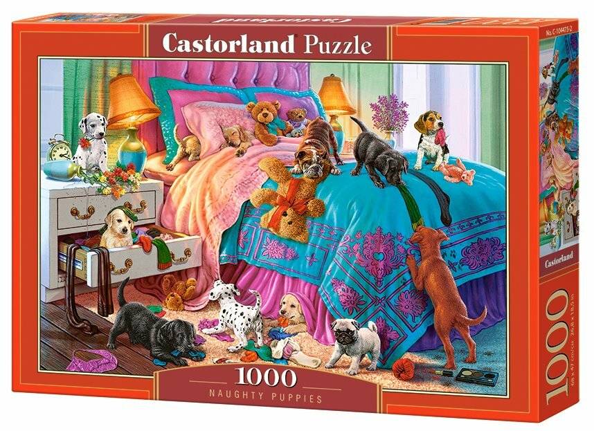 puzzle Naughty Puppies 68 x 47 cm 1000 Teile