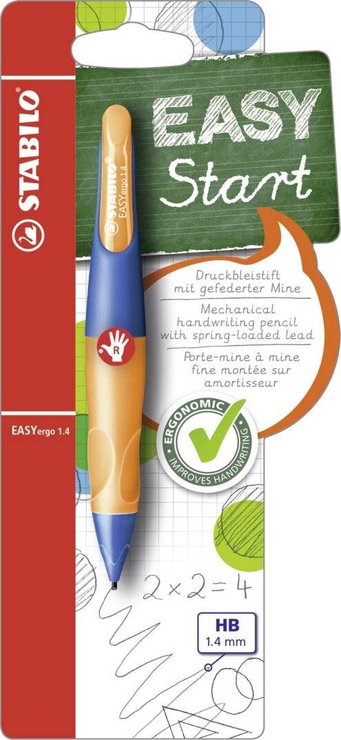 Druckbleistift EasyErgo 1,4mm R ultramarine- neonorange Rechtshänder Stabilo
