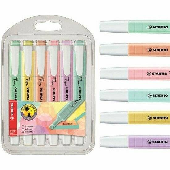 Textmarker Stabilo-Swing- cool Pastel 6er-Etui