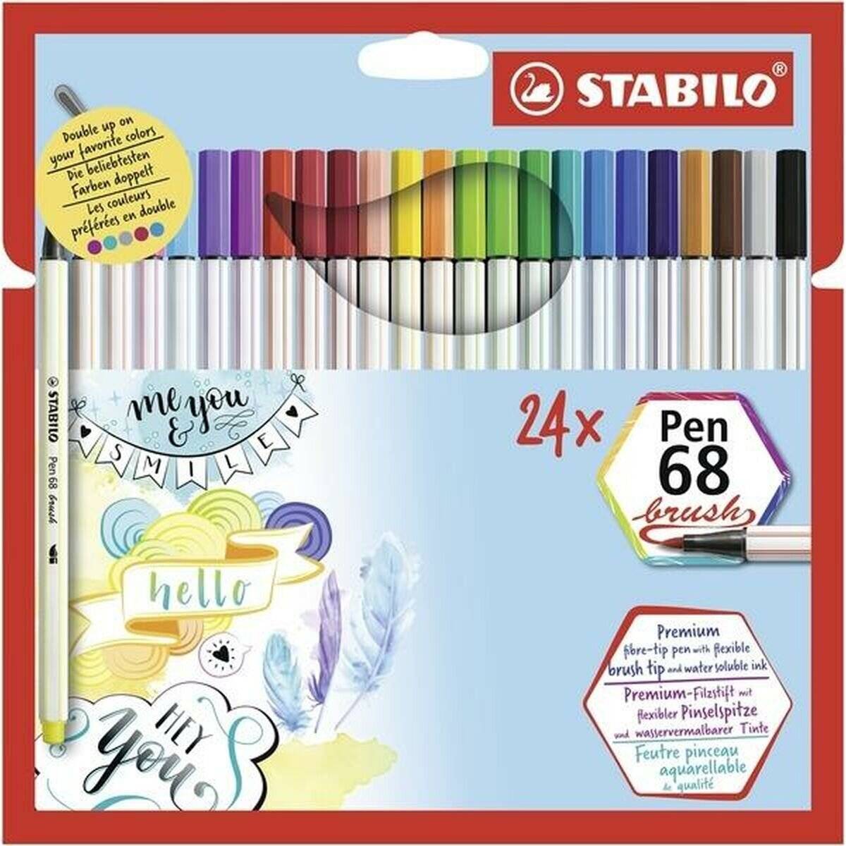 Fasermaler Pen 68 brush 24er Pappetui 5682421 Filzstift