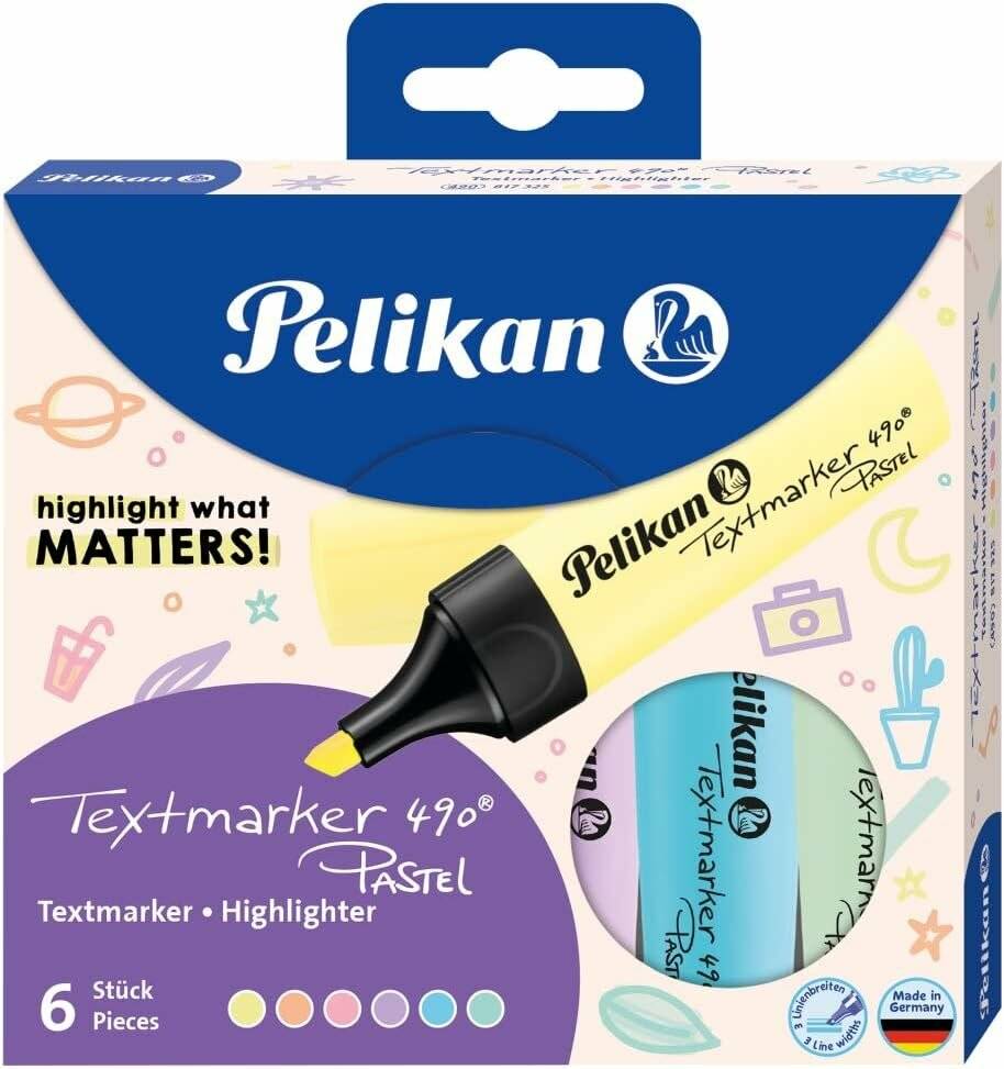Textmarker 490 Pelikan 6ST pastell Blister