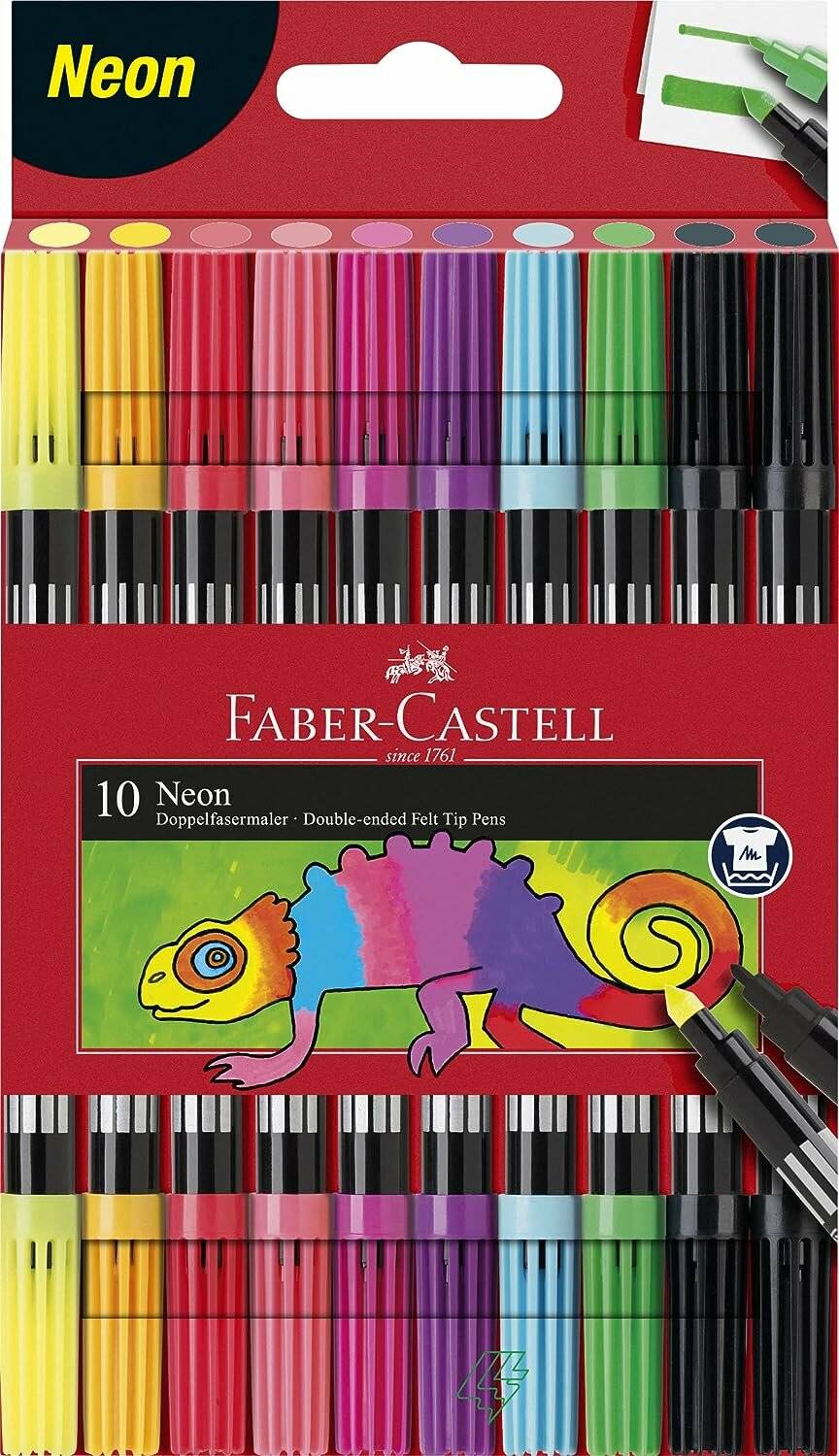 Fasermaler Dick und Dünn Neonfarben 10er-Etui Faber-Castell 151109