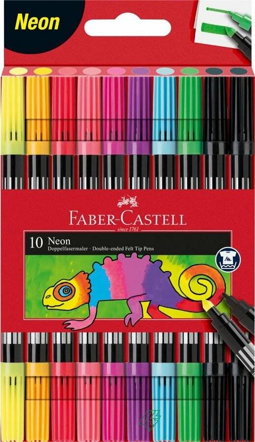 Fasermaler Dick und Dünn Neonfarben 10er-Etui Faber-Castell 151109
