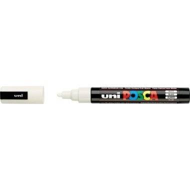 Acryl Marker Posca weiss M PC5M Rundspitze Strichstärke ca 1,8-2,5mm Tinte auf Wasserbasis