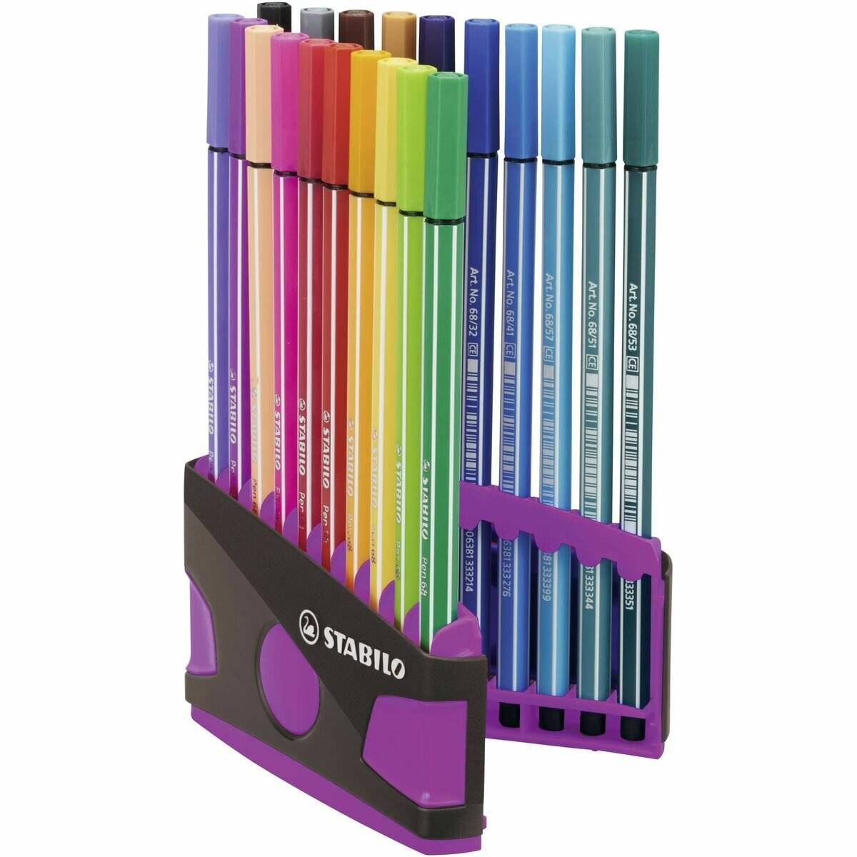Stabilo-Pen 68 Color- Parade 20er in Kunststoff Box anthrazit-pink