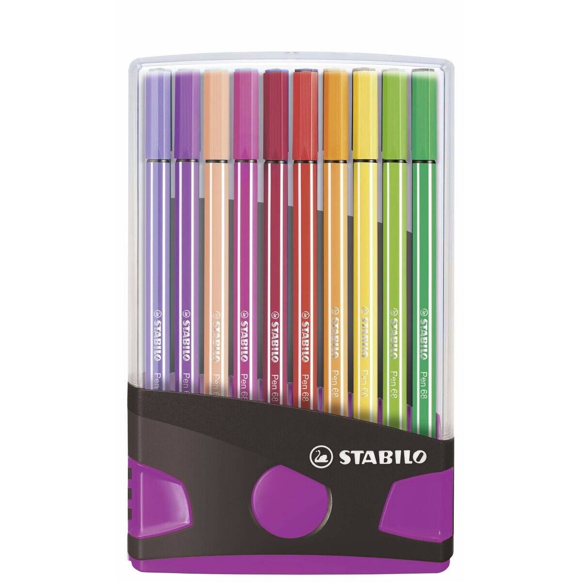 Stabilo-Pen 68 Color- Parade 20er in Kunststoff Box anthrazit-pink