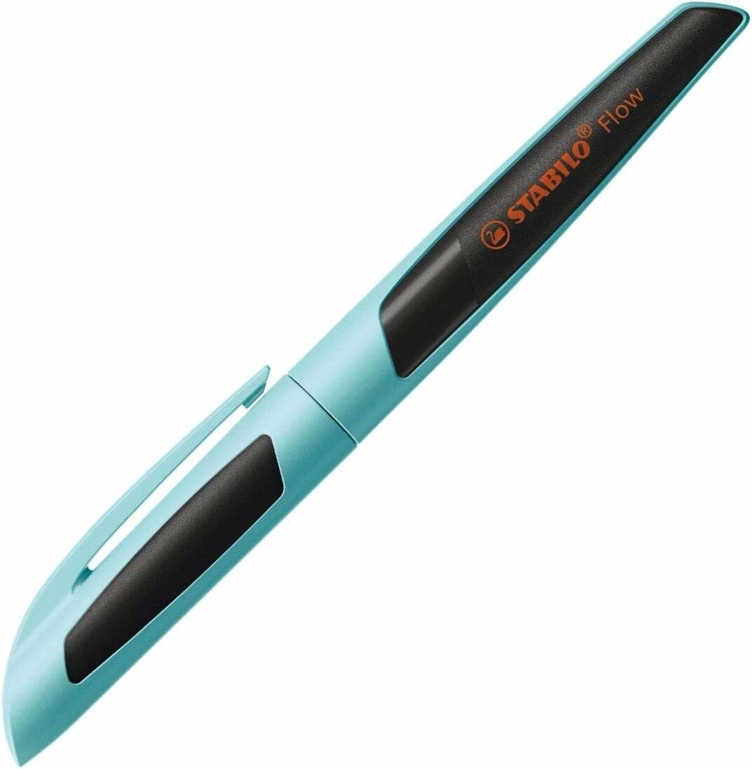 Füller Flow Sporty FederM hellblau-schwarz Stabilo Soft-Griffzone