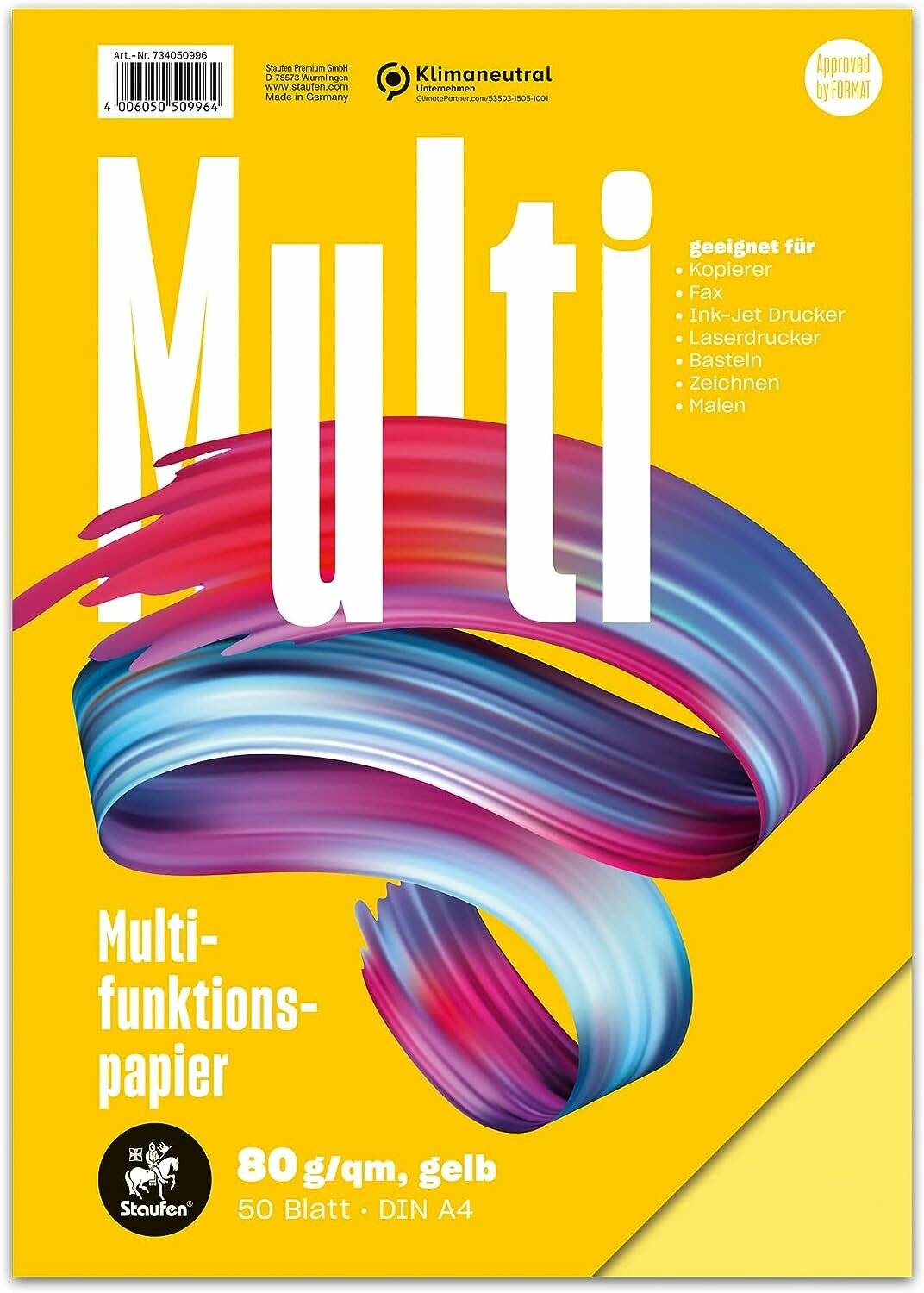 Multifunktions-Papier A4 80g 50Bl Intensivgelb 50996-734050996