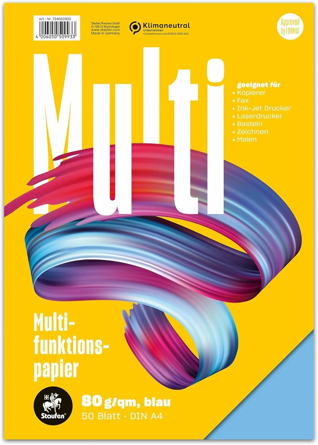 Multifunktions-Papier A4 80G 50Bl Intensivblau 50993-734050993