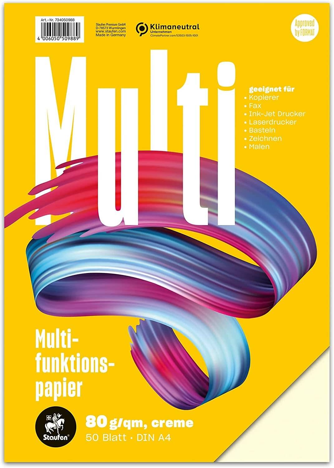 Multifunktions-Papier A4 80g 50Bl Creme 50988-734050988
