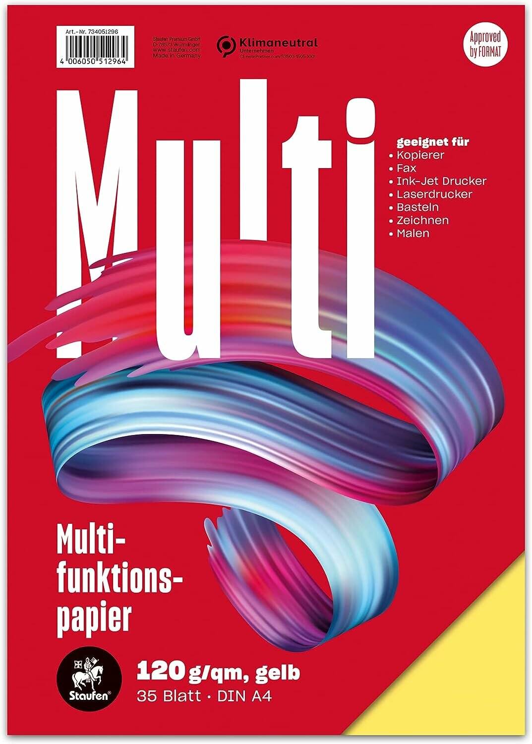 Multifunktions-Papier A4 120g 35Bl Intensivgelb 51296-734051296