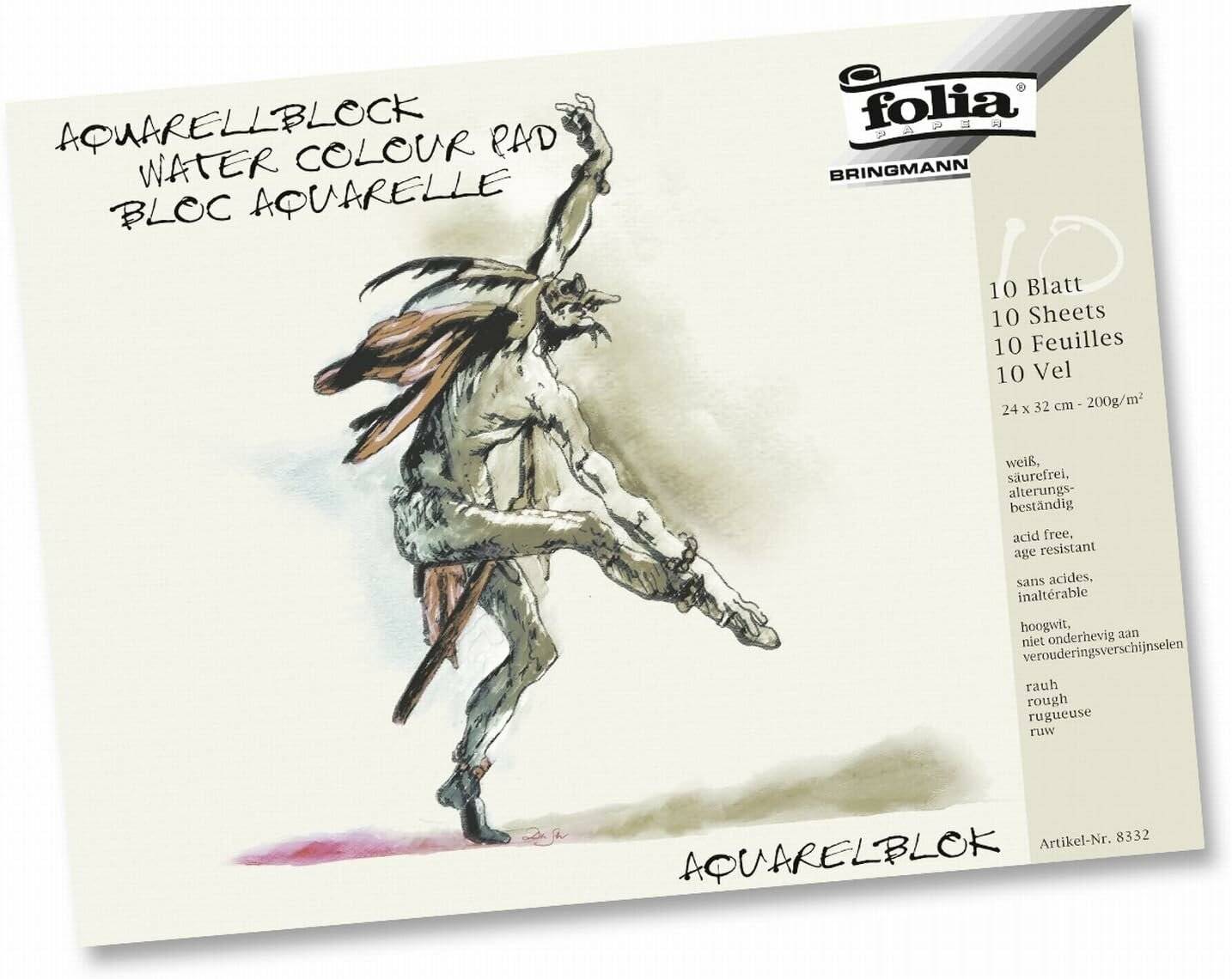 Aquarellblock 36x48cm 200g 10 Blatt Rauh 4fach geleimt
