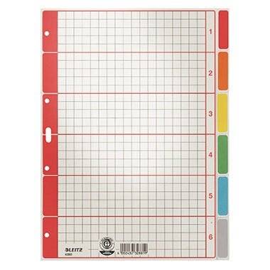 Leitz Kartonregister 4350-00-85 blanko A4 230g farbige Taben 6-teilig