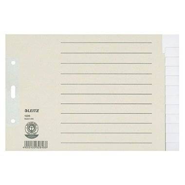 Leitz Kartonregister 1226-00-85 blanko A5-quer ü berbreit 100g graue Taben 12-teilig