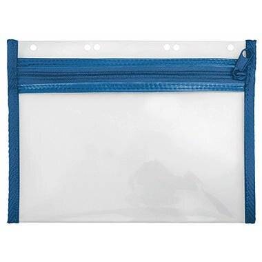 Veloflex Reiß verschluß tasche Velobag PP A5 110x205mm farblos/blau