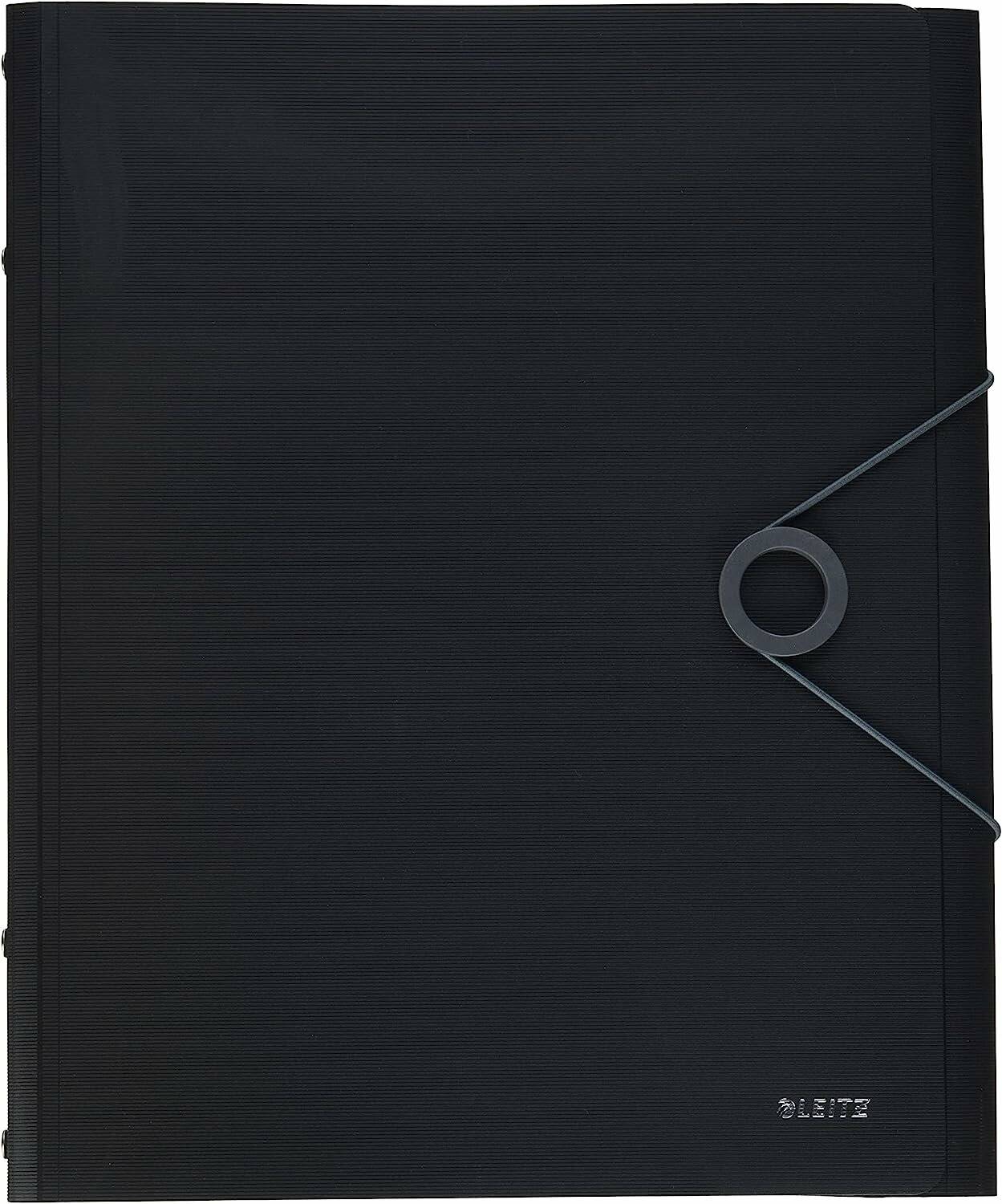 Leitz Ordnungsmappe Solid DIN A4 schwarz 6 Fä cher