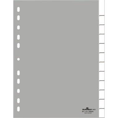 DURABLE Register Durable 6410 - A4 grau blanko 12-teilig PP-Folie