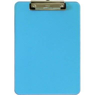 Klemmbrett A4 glasklar transparent neon blau