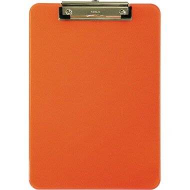 Klemmbrett A4 glasklar transparent neon orange
